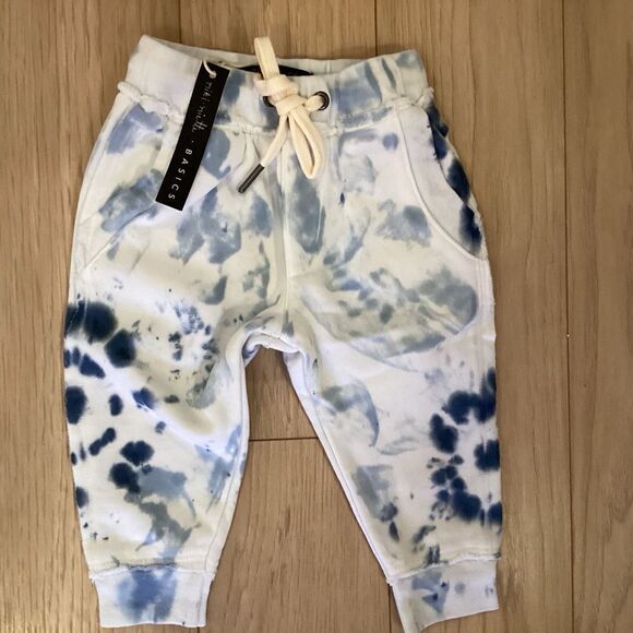 NWT. Miki Miette Brand Blue & White Sweatpants Baby Size 3 Months - Picture 3 of 8